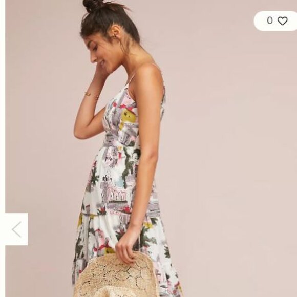 Anthropologie Multicolor Printed Midi Dress - Picture 2 of 7